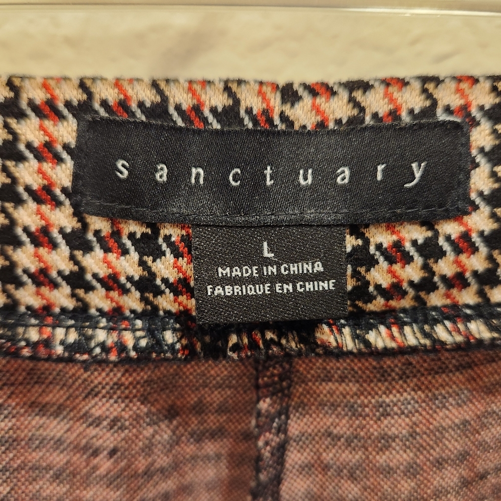 Sanctuary Anthropologie Houndstooth Cropped Stretchy Pants
